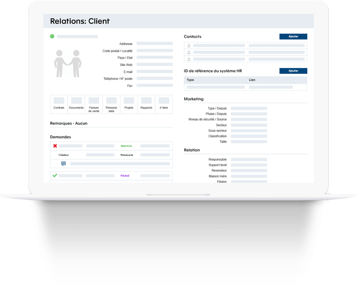Toutes les informations sur le client, correctes et complètes grâce à CRM 