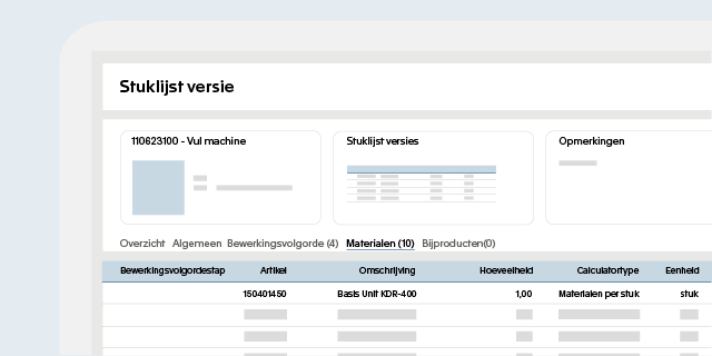Artikelbeheer met stuklijsten