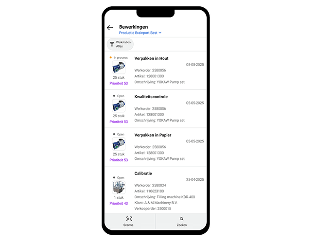 Stap 1 shop floor control